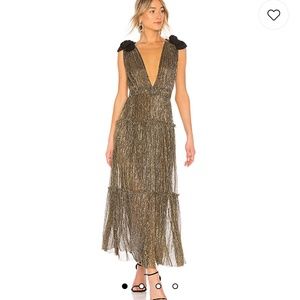 Sabina Musayev Ray Dress in Gold - XS